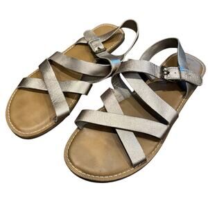 Toms Sicily Women's Leather Flat Strappy Sandals Size 8.5